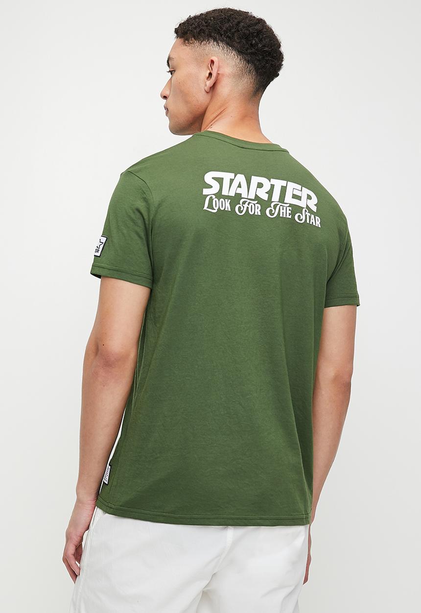 Starter - Starter word tee - olive & white