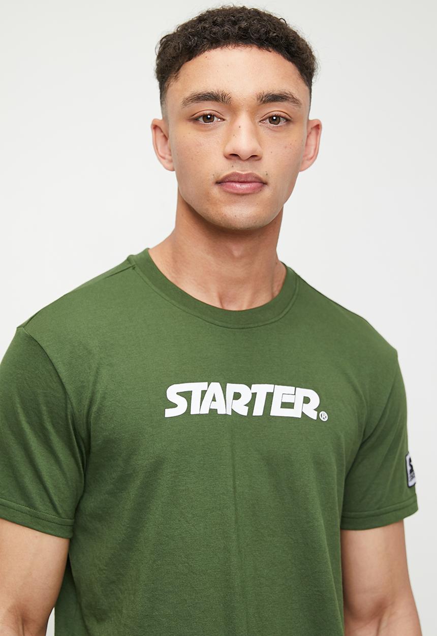 Starter - Starter word tee - olive & white