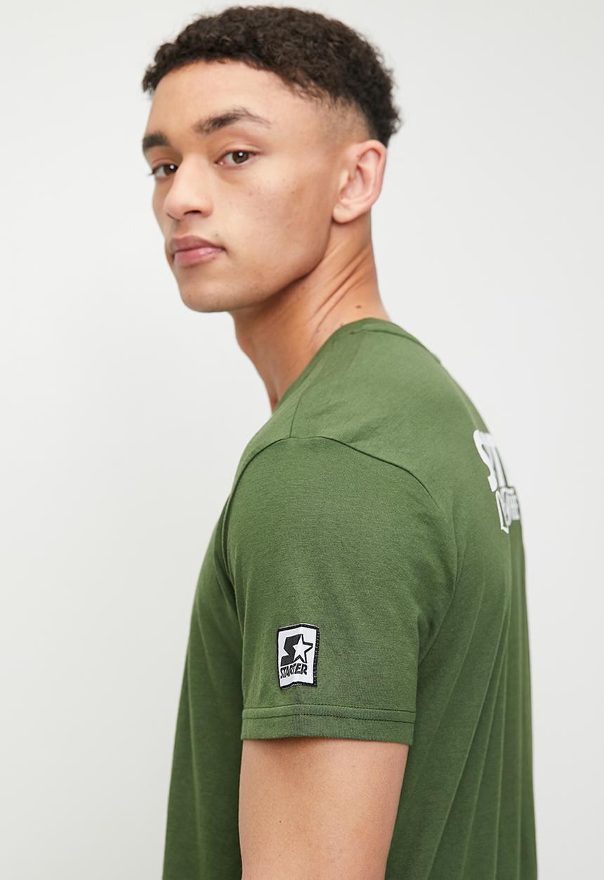 Starter - Starter word tee - olive & white