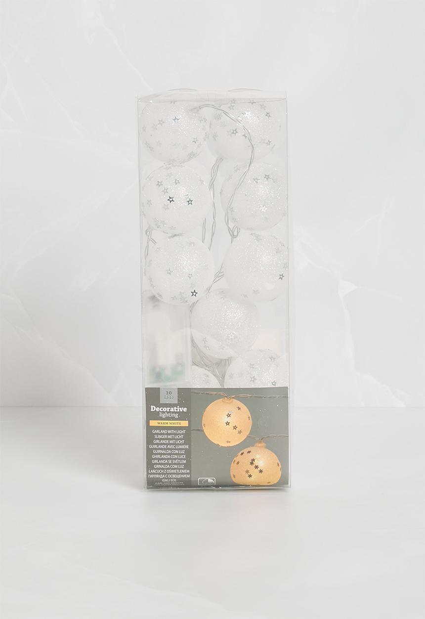 H&S - Glitter ball string lights LED - clear