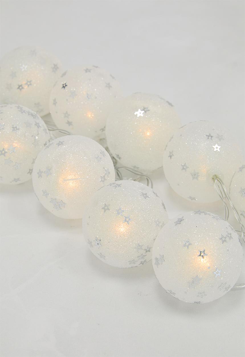 H&S - Glitter ball string lights LED - clear