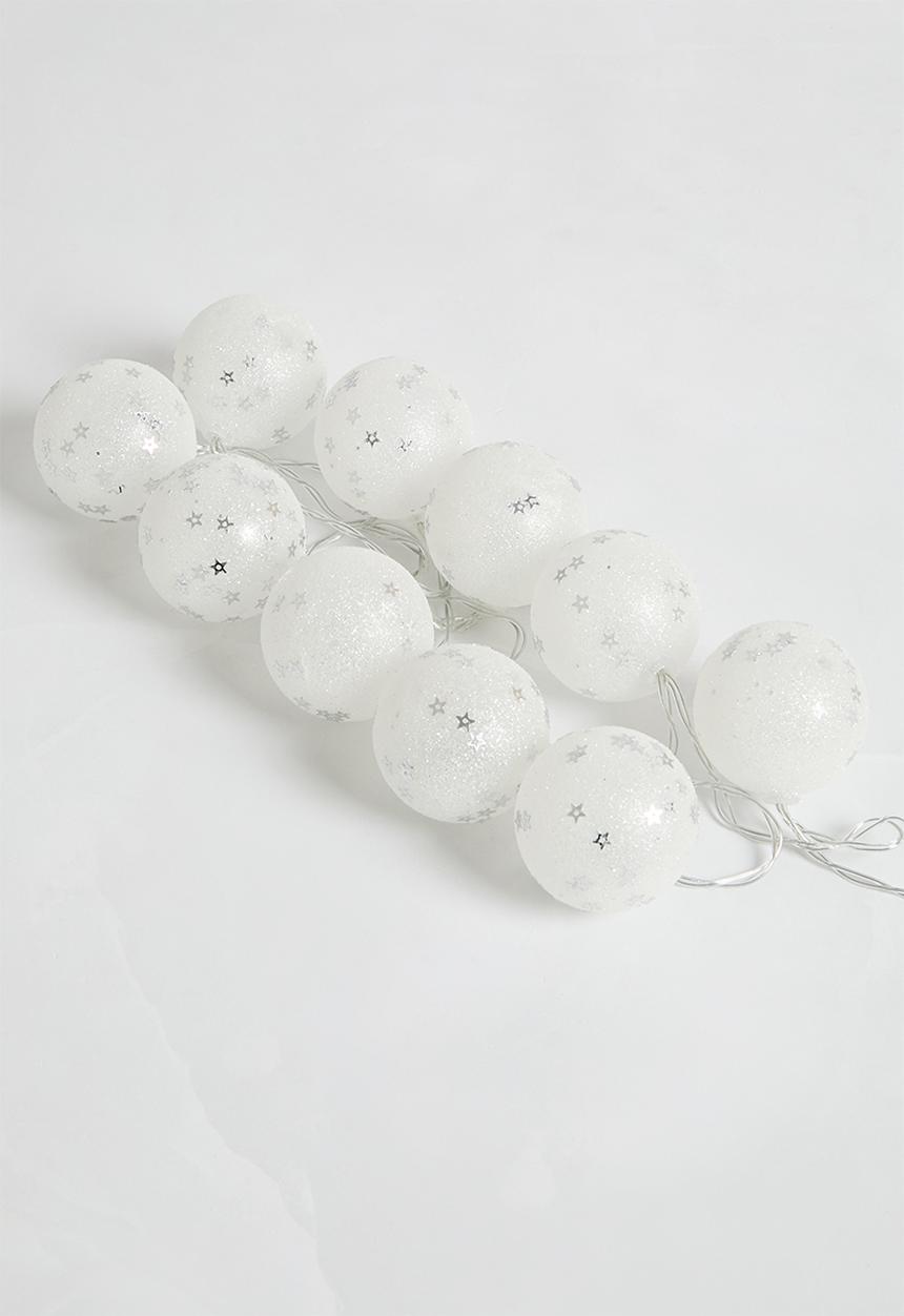 H&S - Glitter ball string lights LED - clear