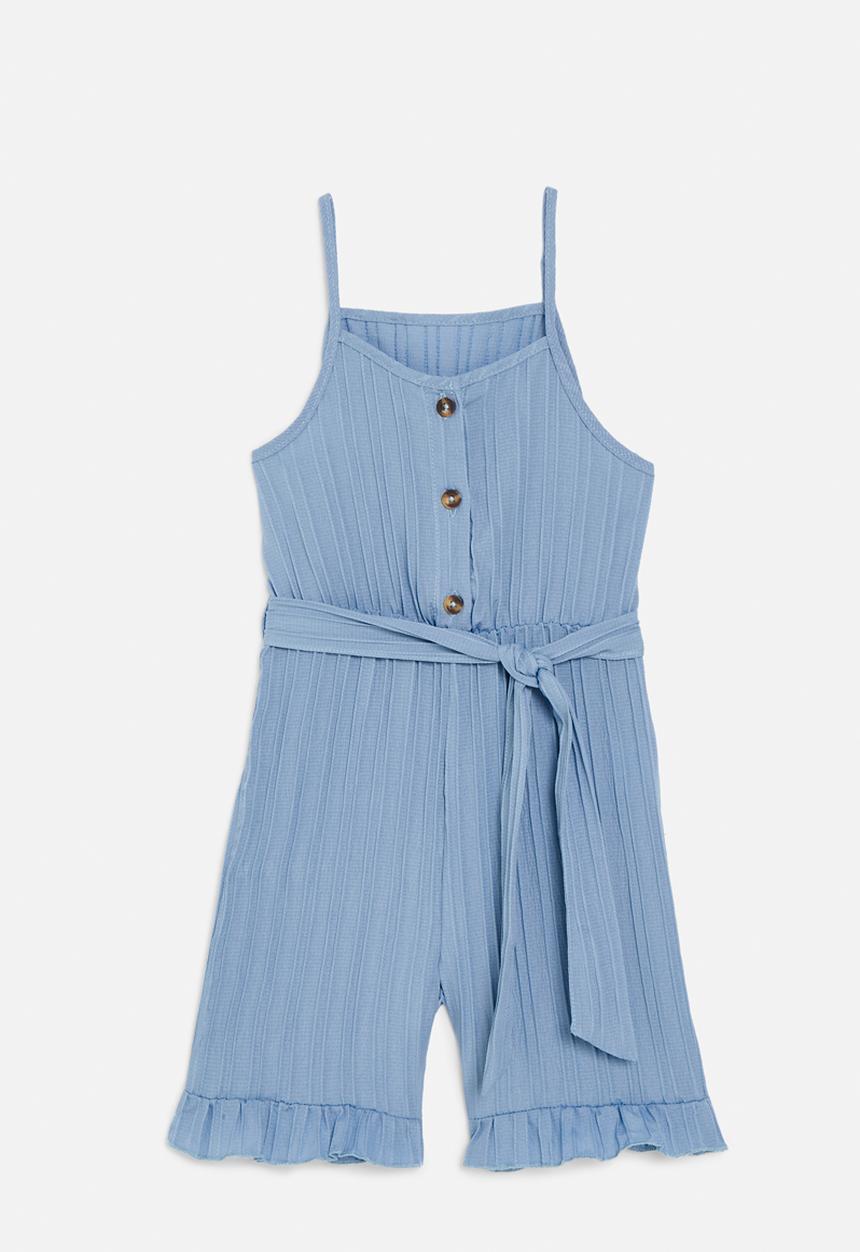 Pop Candy - textured jumpsuit-light blue