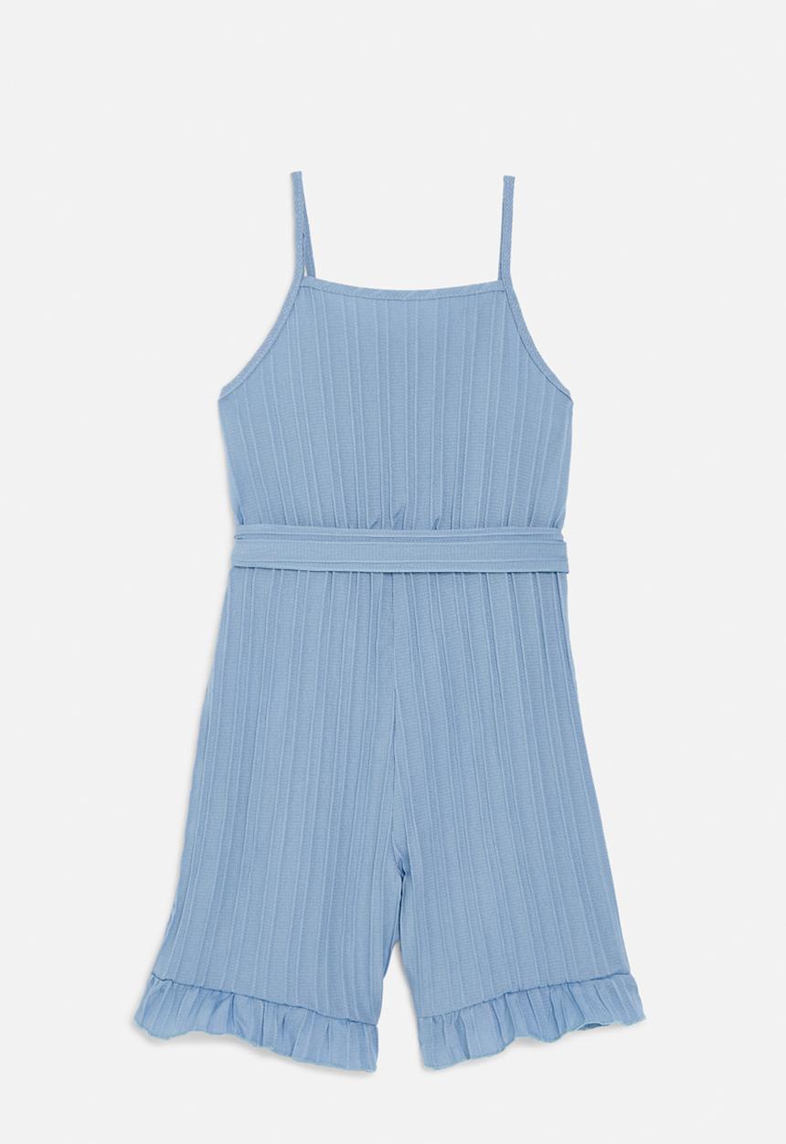 Pop Candy - textured jumpsuit-light blue