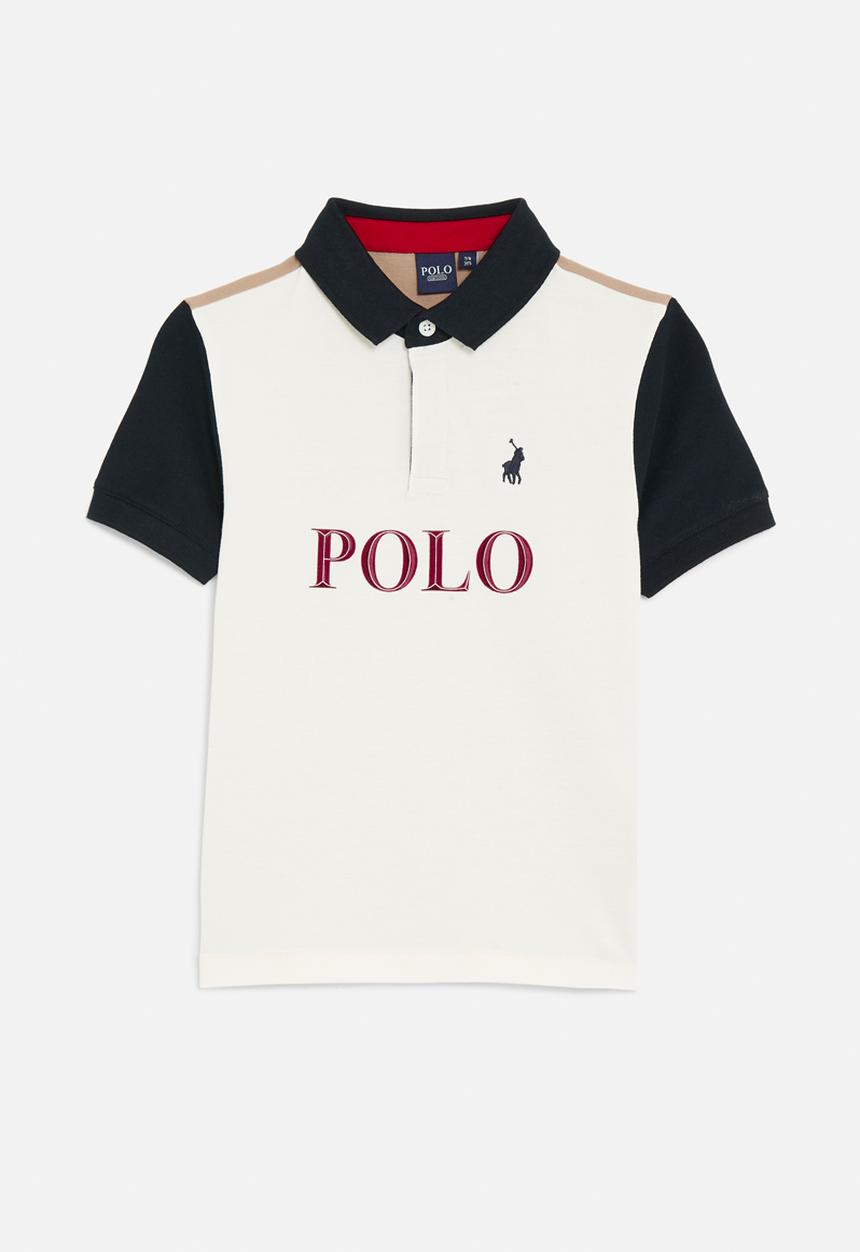 POLO - Boys dylan colour blocked golfer - off white