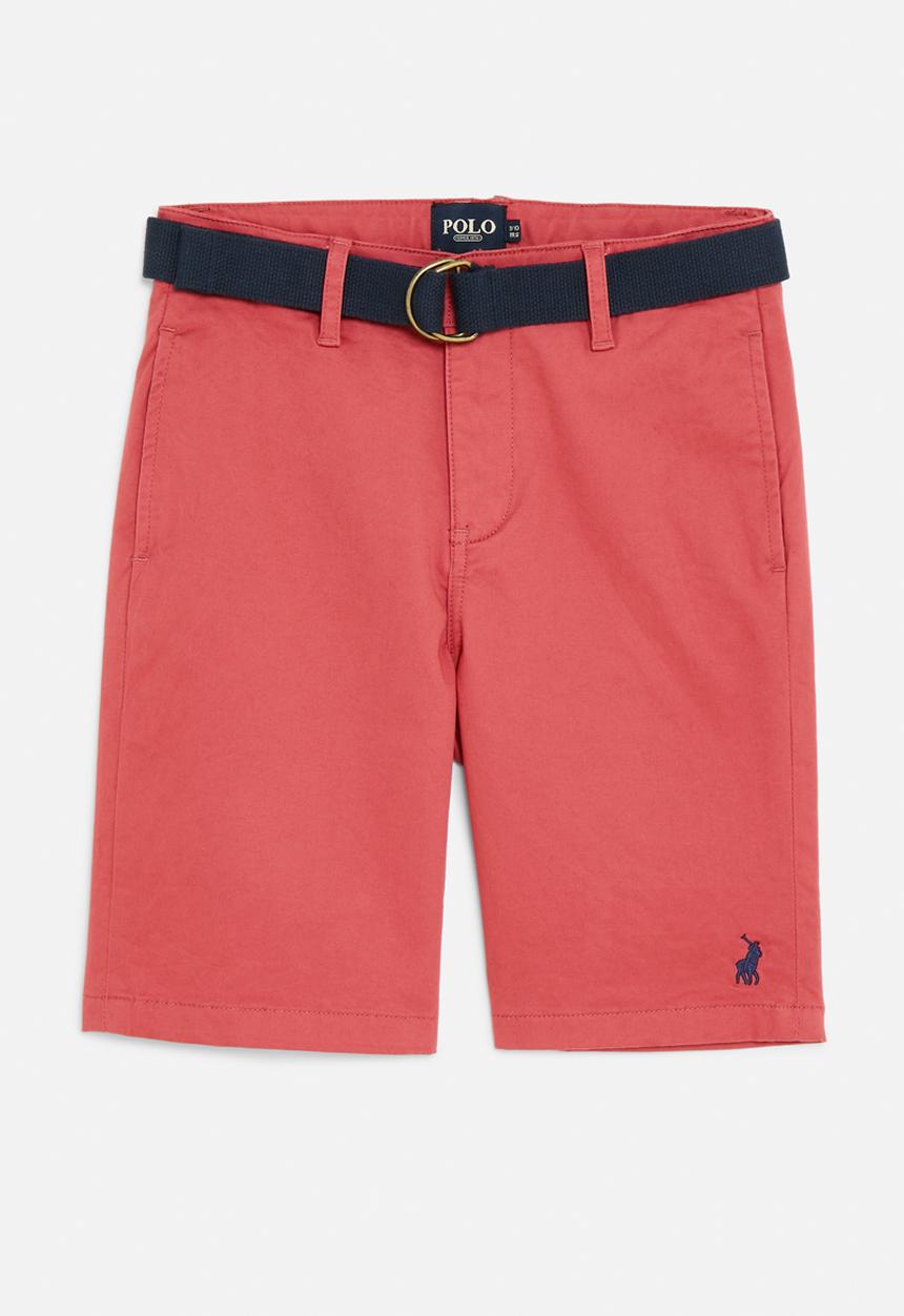 POLO - Boys andrew belted chino short - brick