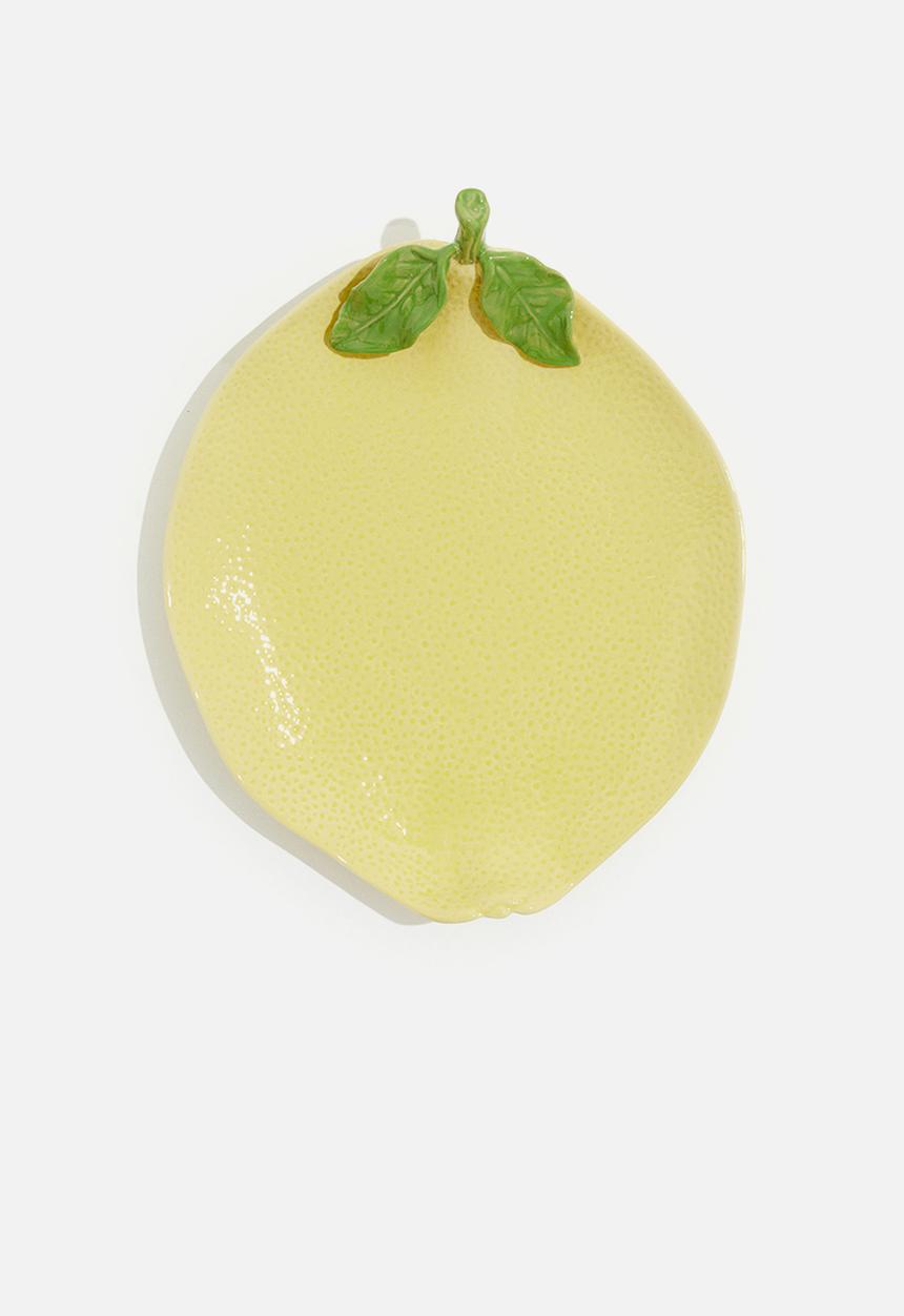 H&M - Lemon-shaped stoneware serving plate - yellow