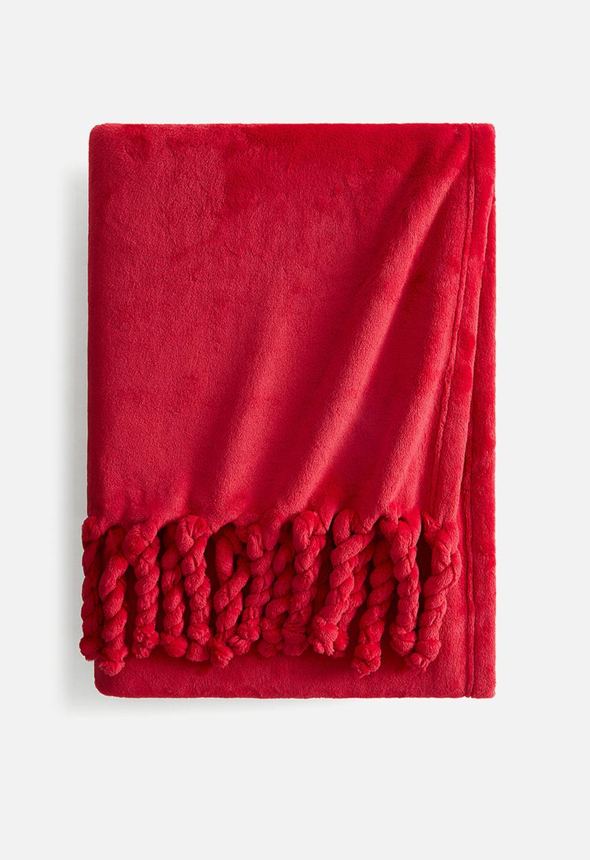 H&M - Fringed blanket - red