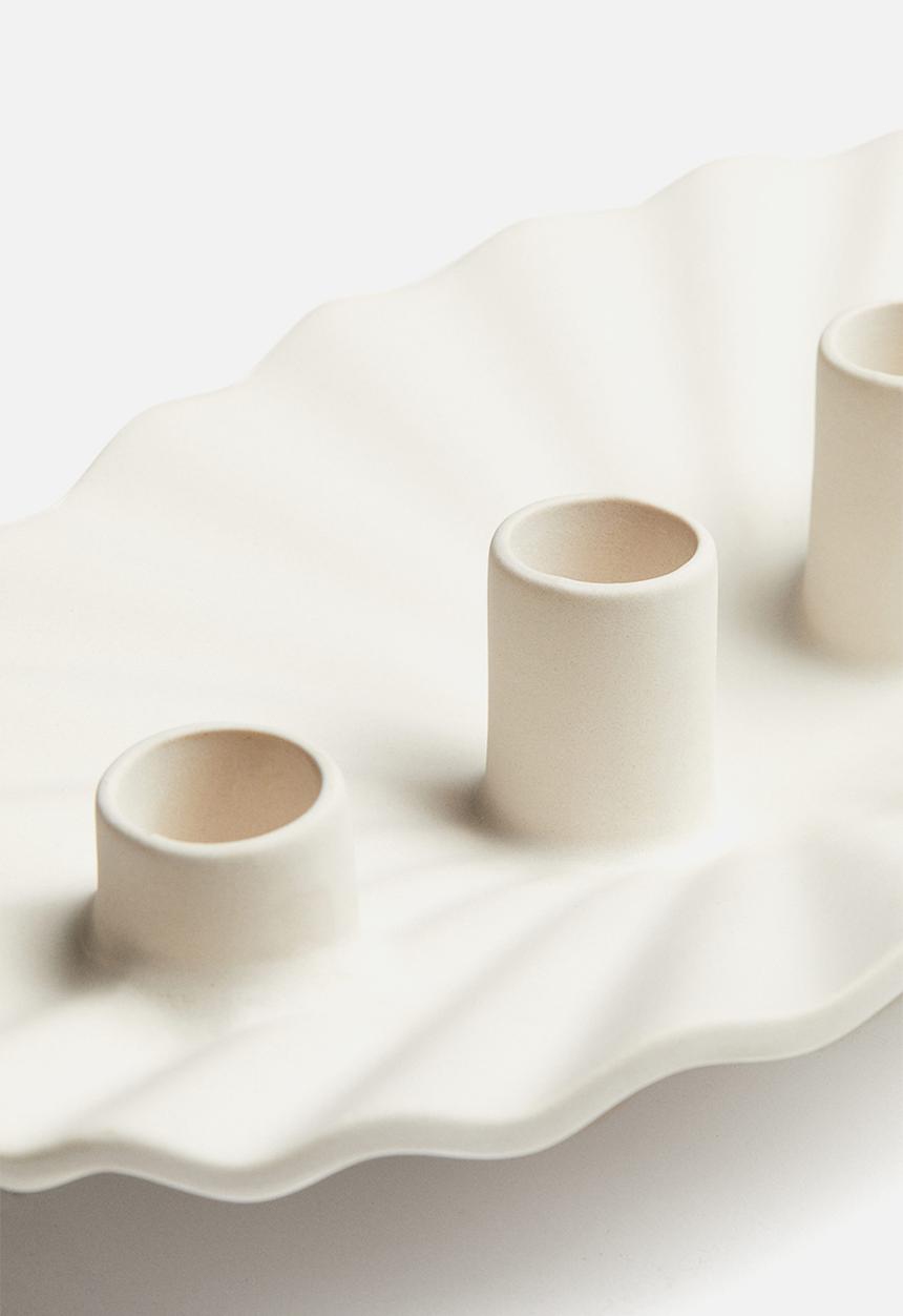 H&M - Stoneware advent candelabra - white