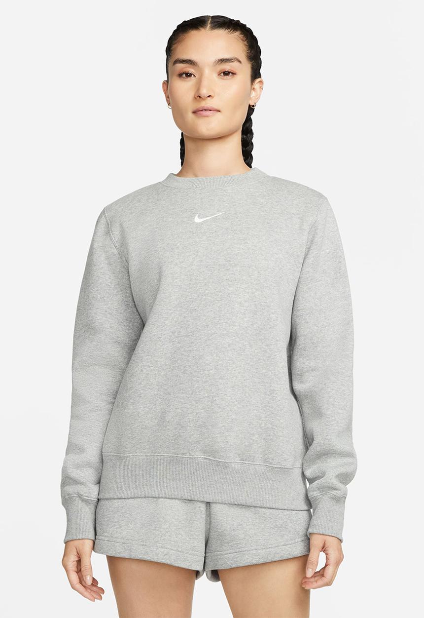 Nike - Nike Phoenix Fleece Crew - Dk Grey Heather/Sail