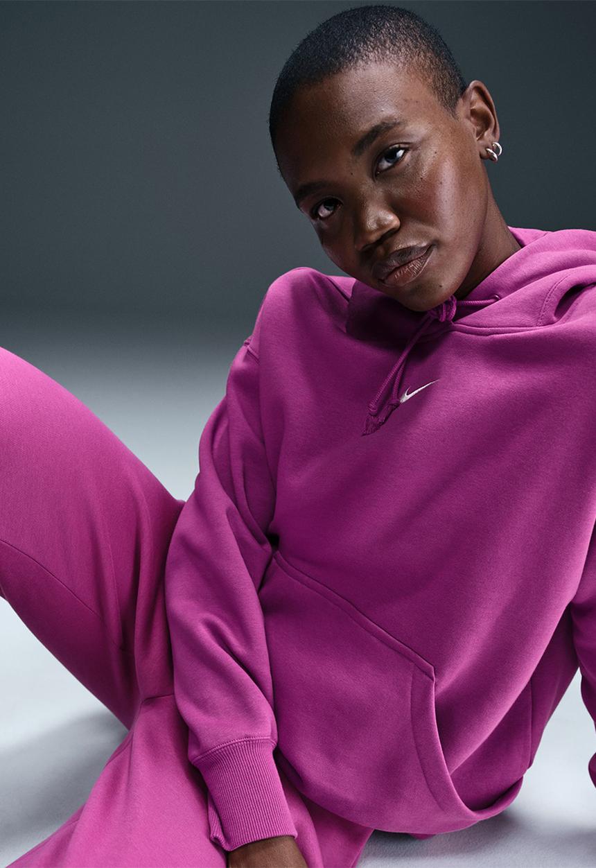 Nike Phoenix Hoodie - Hot Fuchsia/Sail