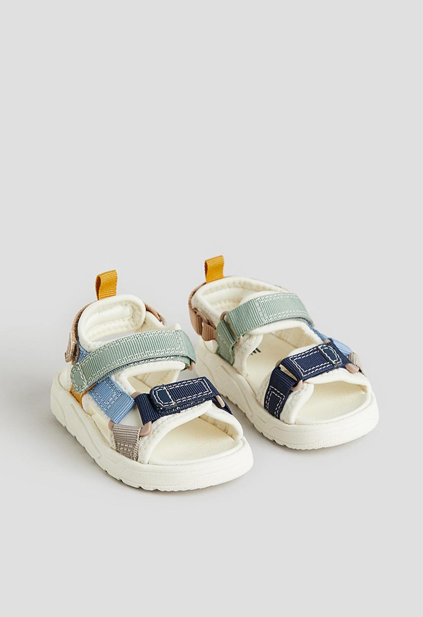 H&M - Sandals - light green & dark blue 