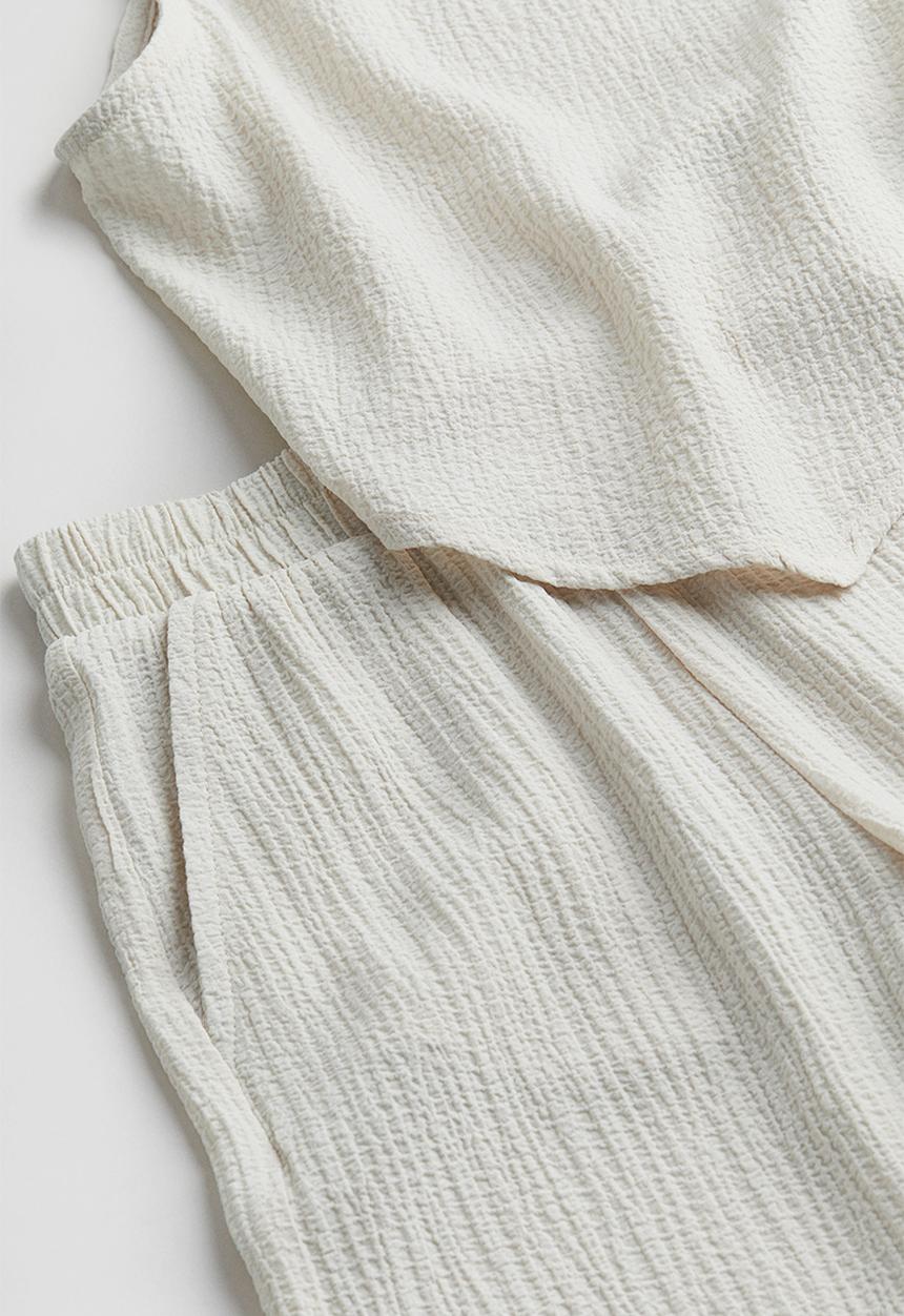 H&M - 2 piece strappy top and trousers set - cream