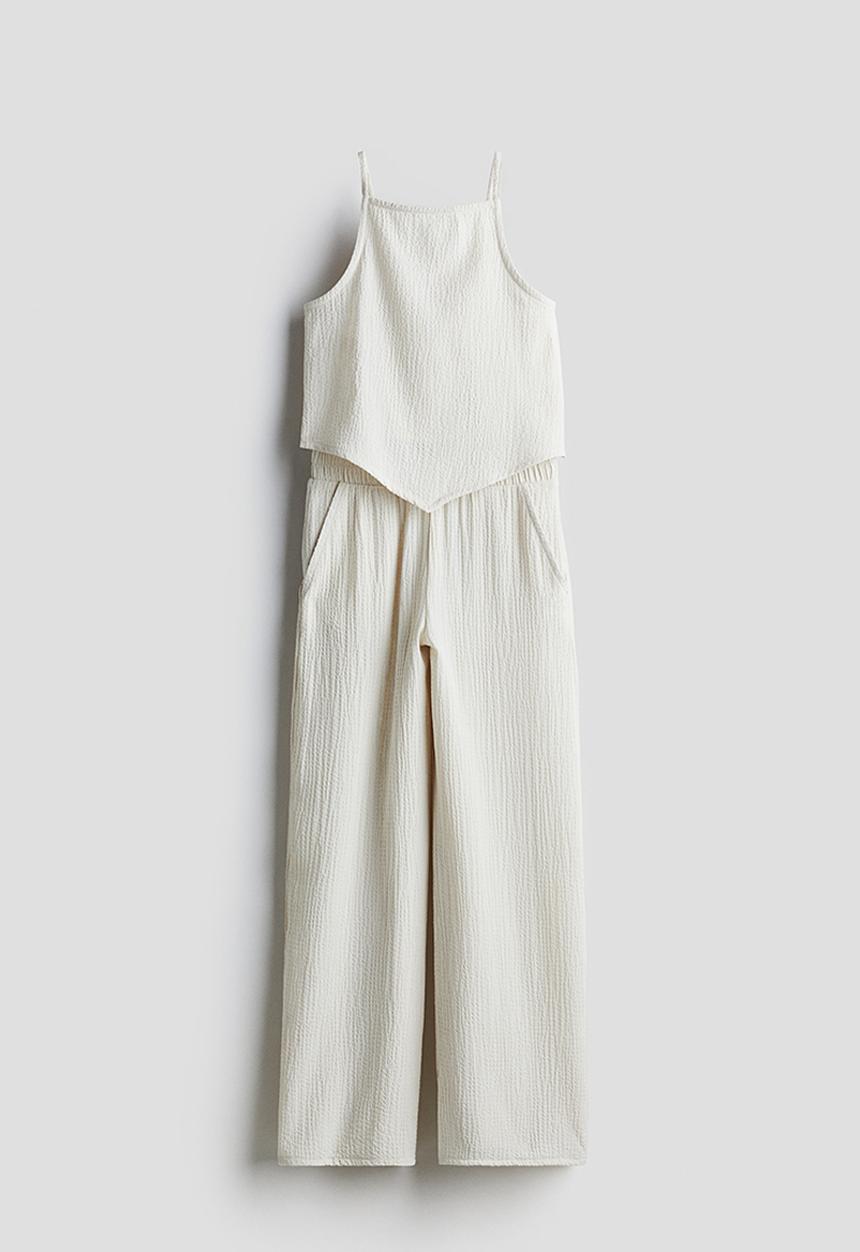 H&M - 2 piece strappy top and trousers set - cream