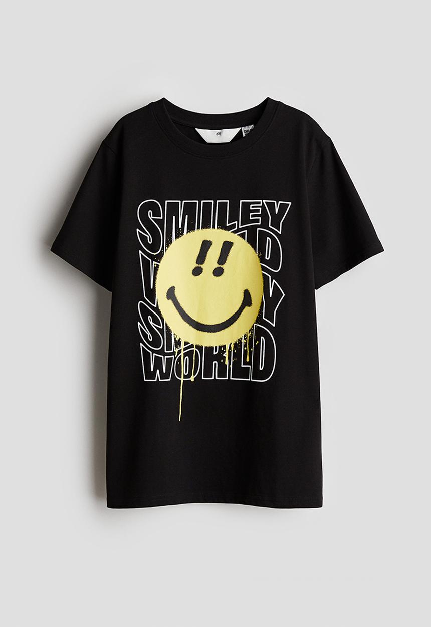 H&M - Printed t-shirt - black smileyworld® 