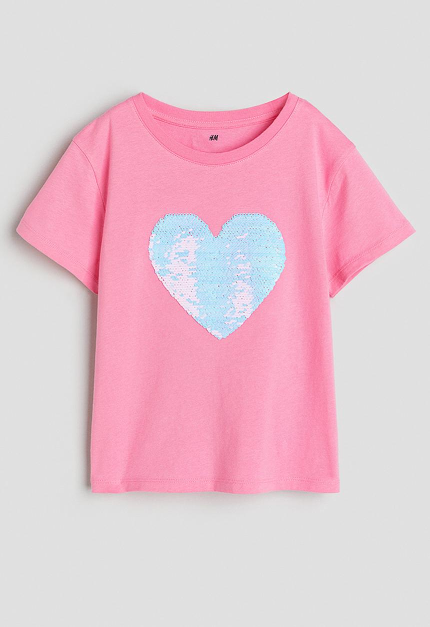 H&M - Top - pink heart