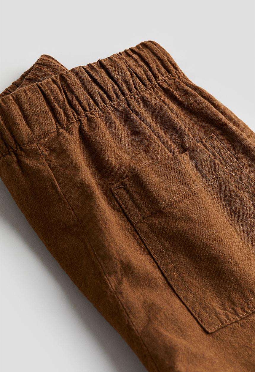 H&M - Linen-blend pull-on shorts - brown