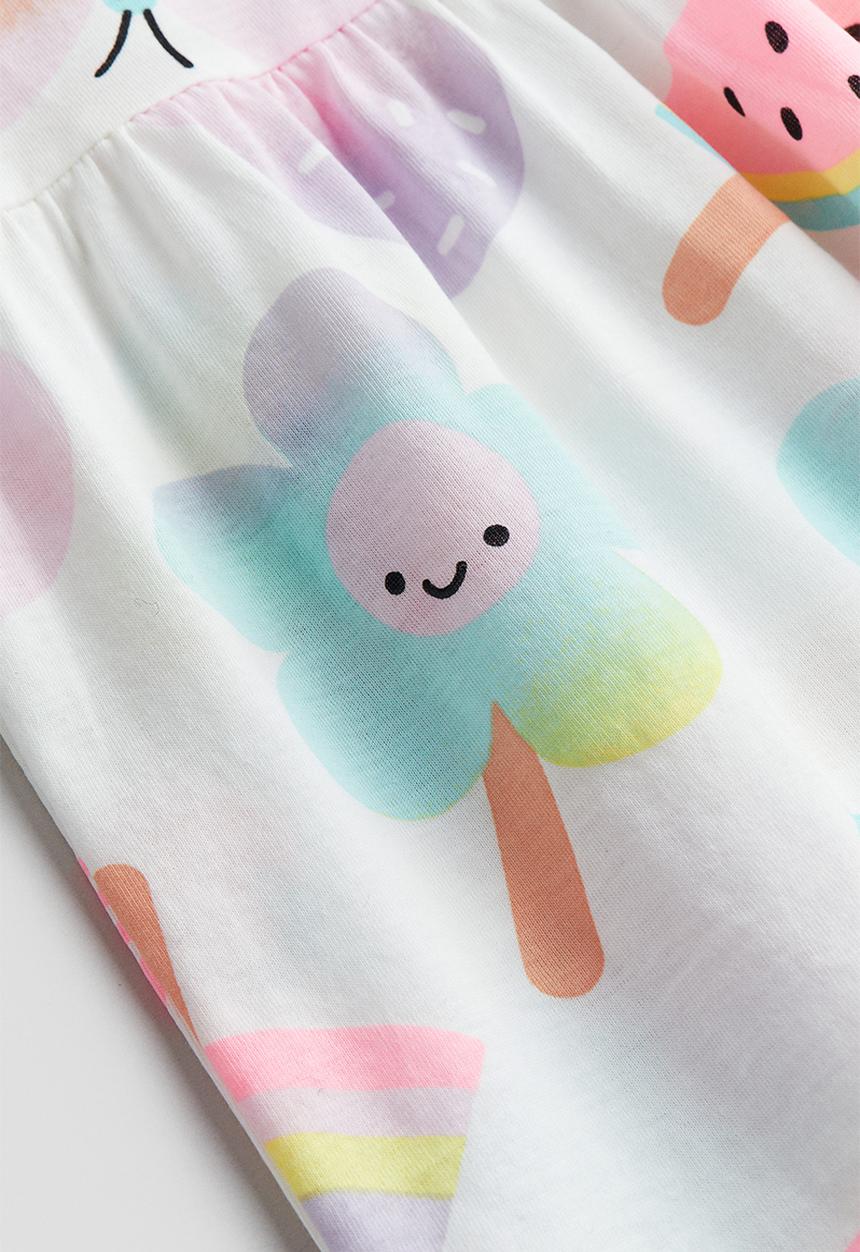 H&M - Patterned cotton dress - white ice lollies