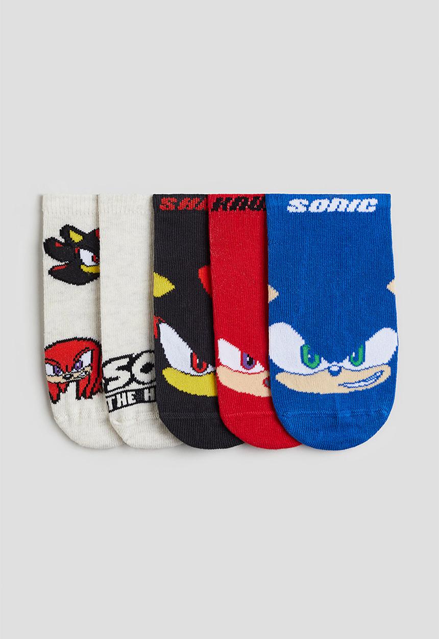 H&M - 5 pack trainer socks - bright blue sonic the hedgehog
