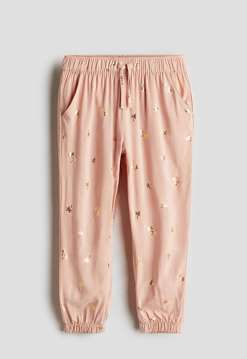 H&M - Woven joggers - dusty pink patterned