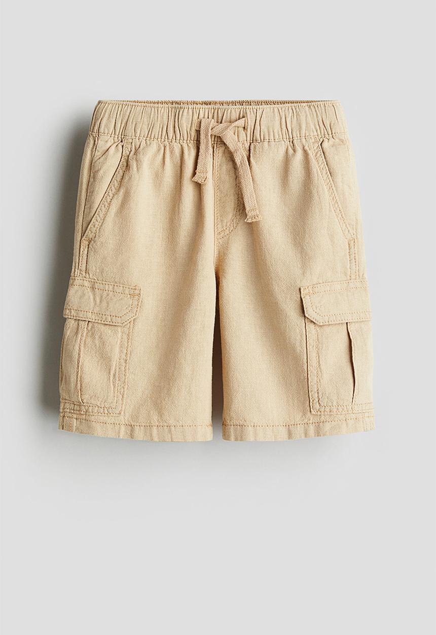 H&M - Linen-blend cargo shorts - beige
