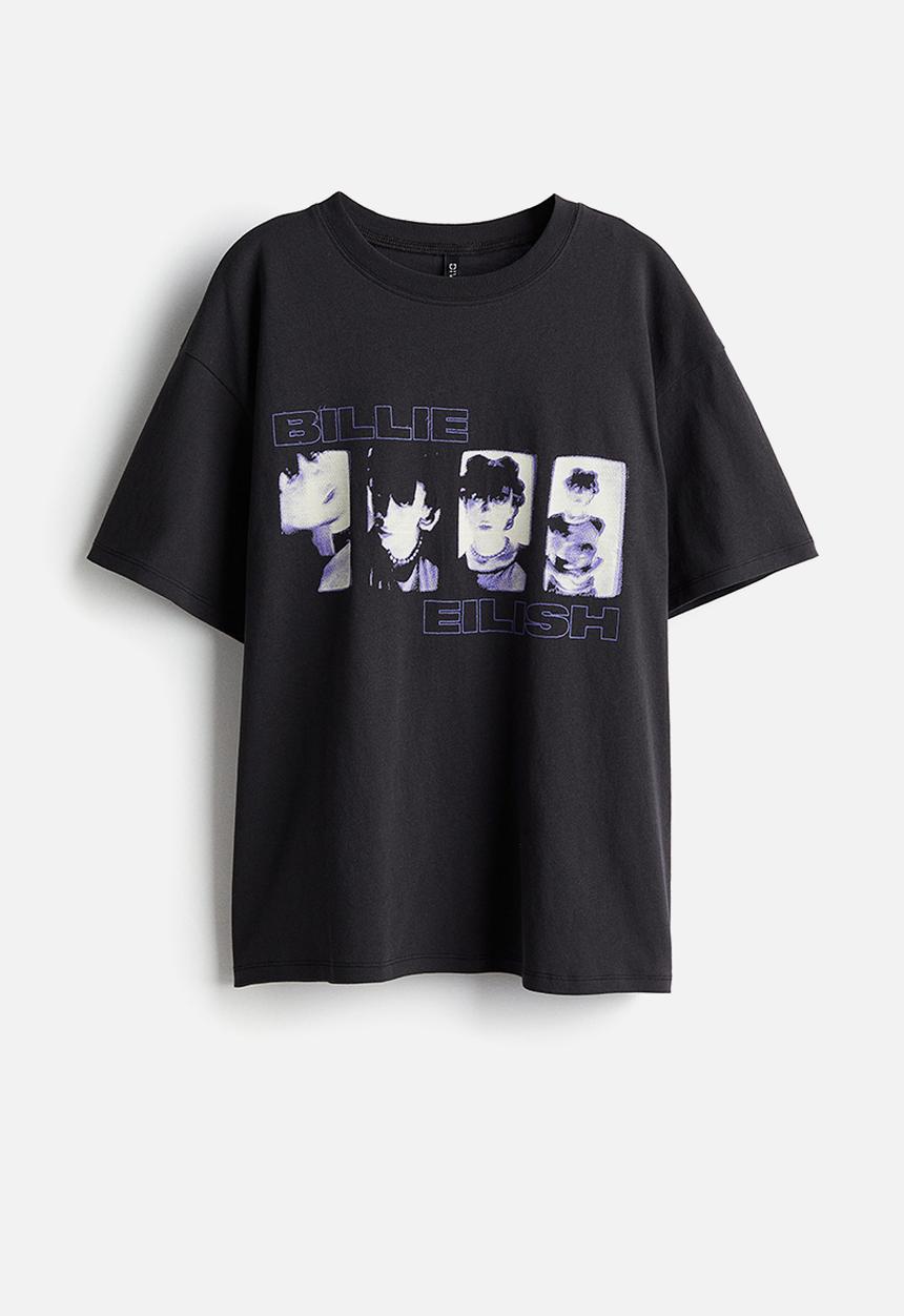 H&M - Oversized printed T-shirt - black billie eilish