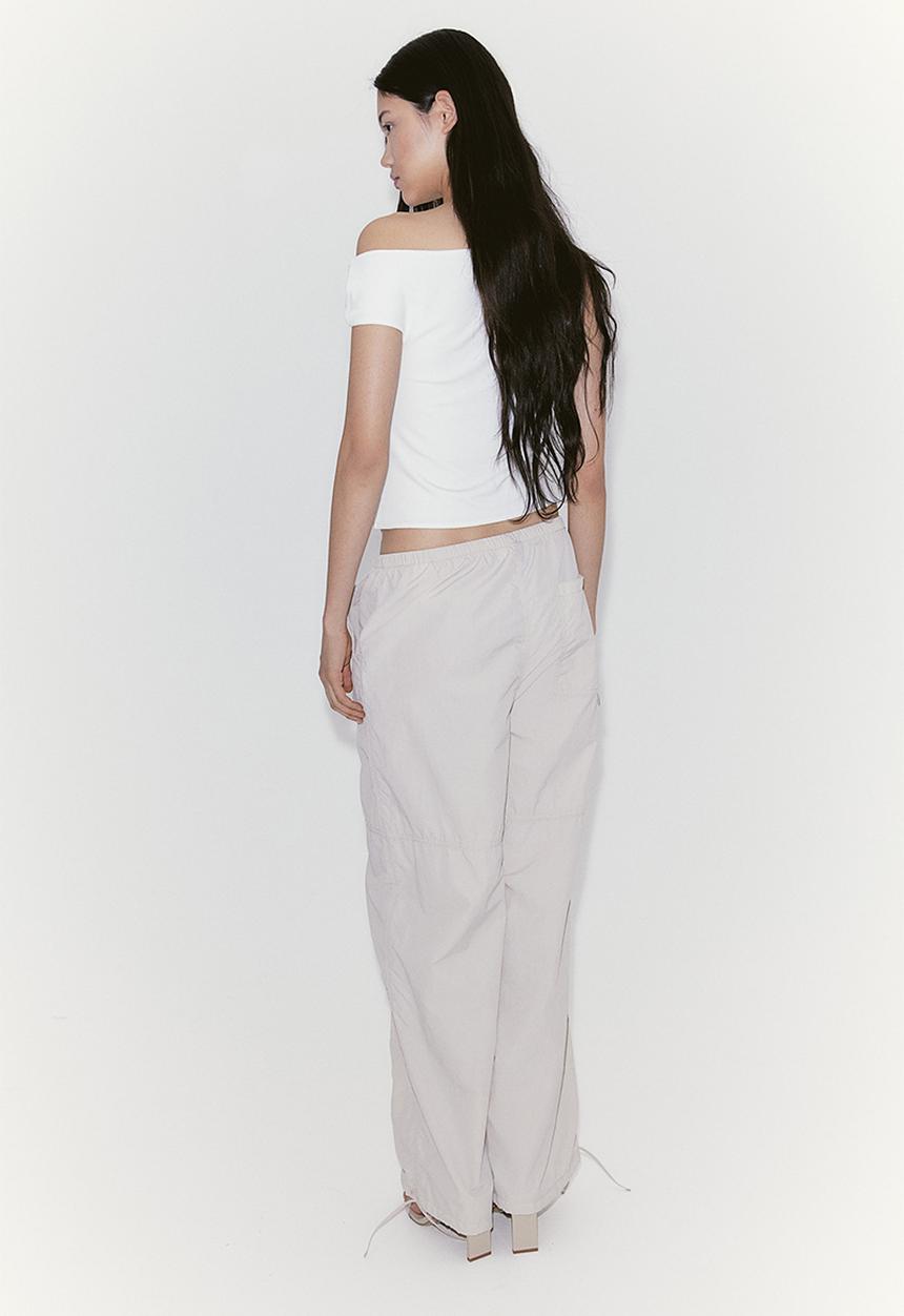 H&M - Twist-detail one-shoulder top - white