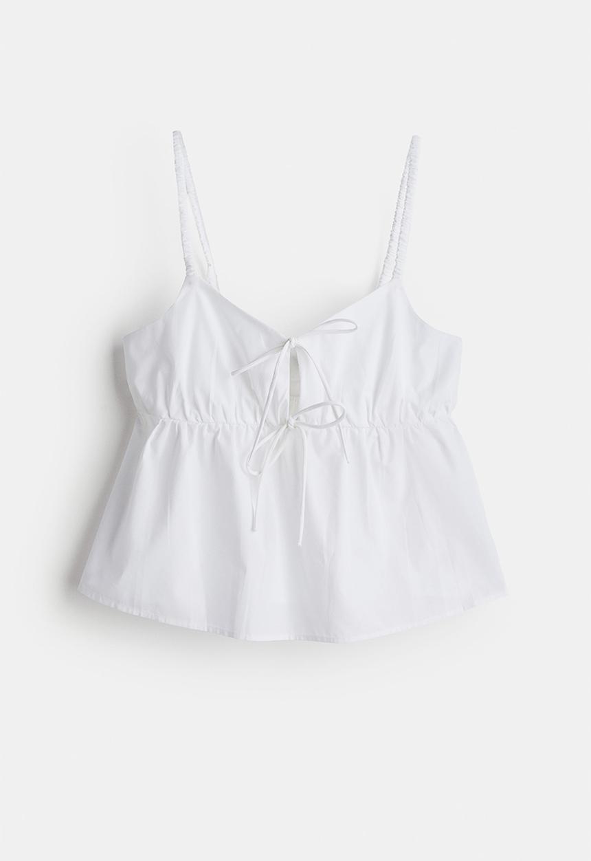 H&M - Tie-detail strappy top - white