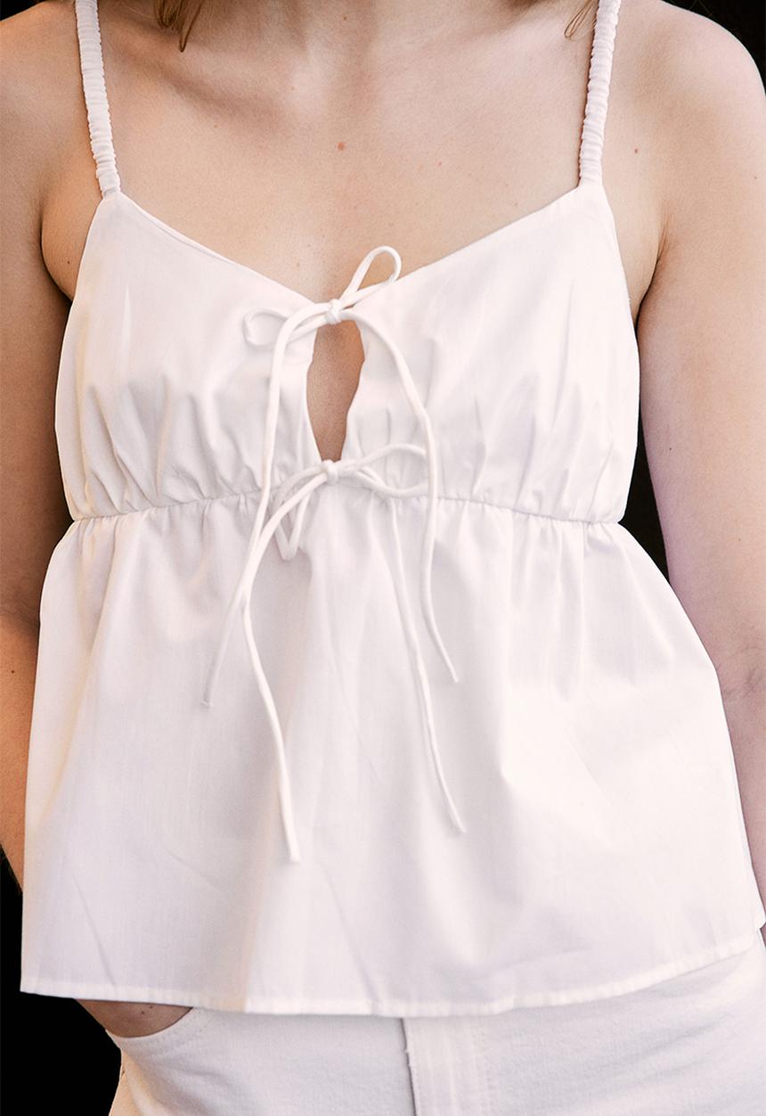 H&M - Tie-detail strappy top - white