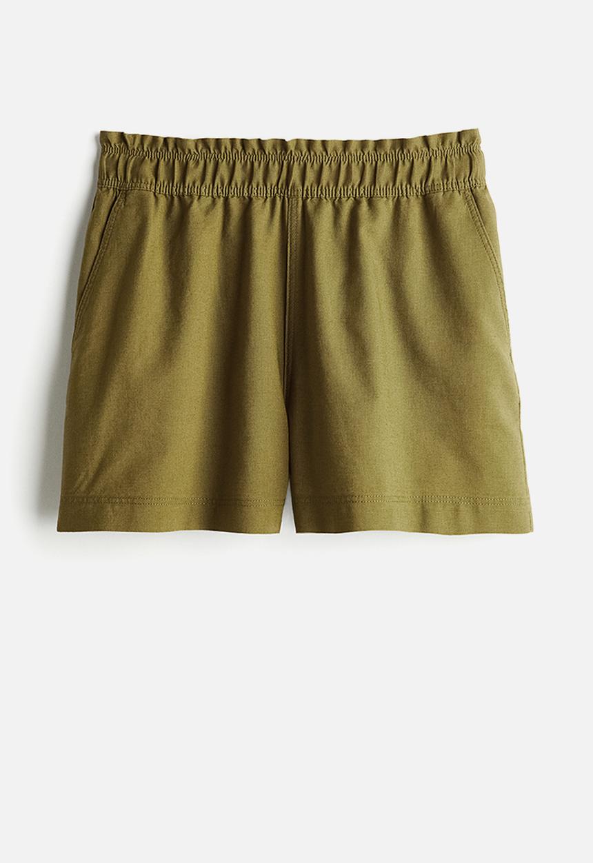 H&M - Linen shorts - olive green