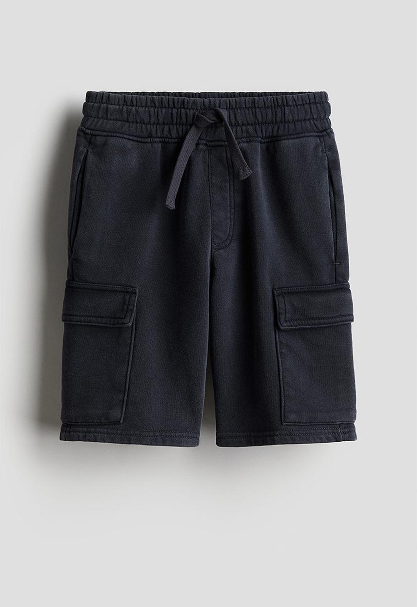 H&M - Washed-look cargo sweatshorts - dark grey