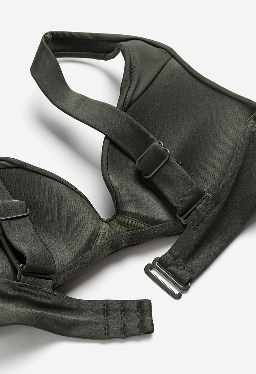 H&M - Push-up bikini top - dark khaki green