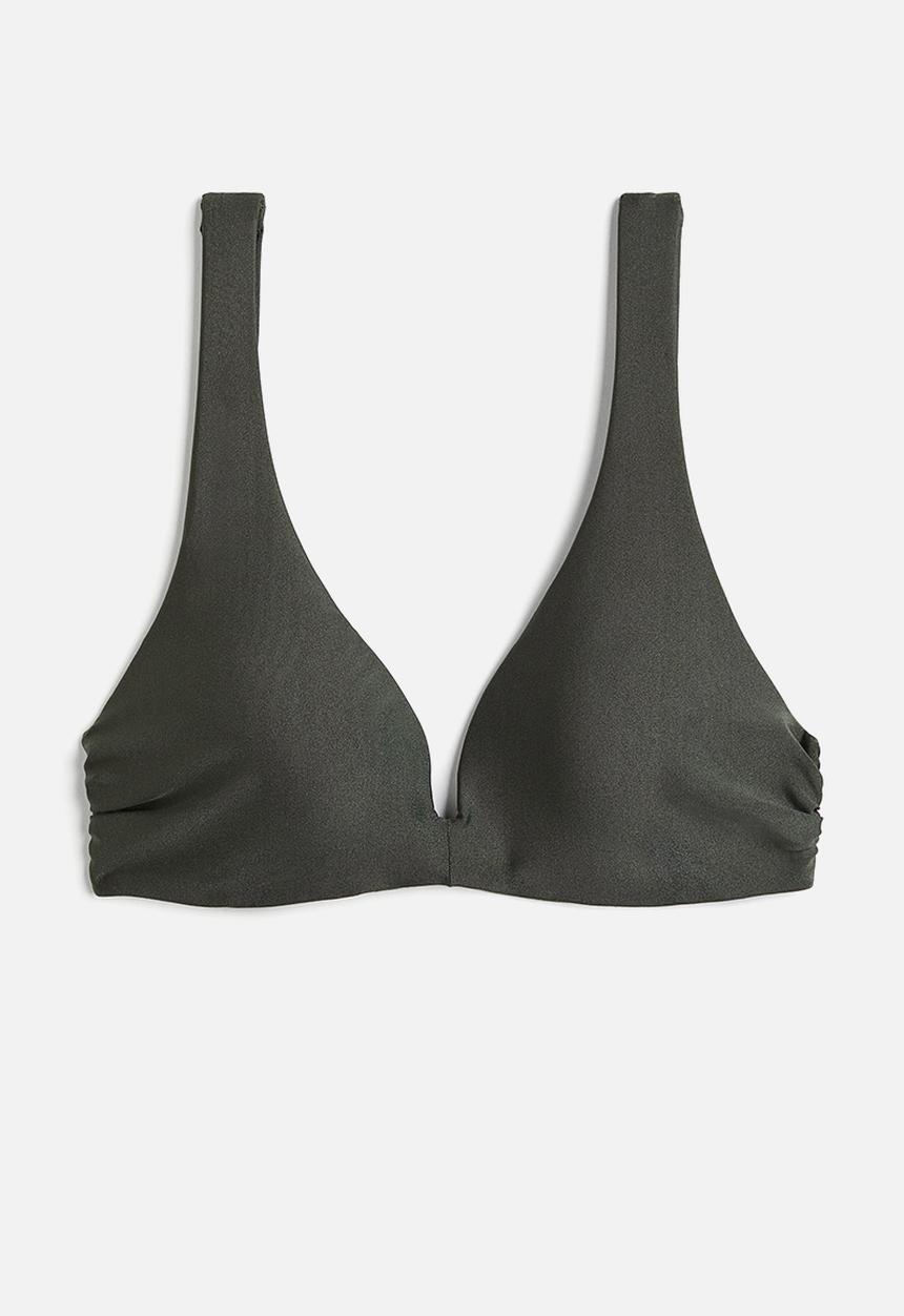 H&M - Push-up bikini top - dark khaki green