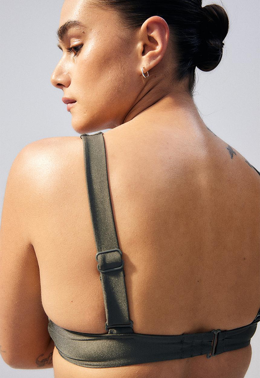 H&M - Push-up bikini top - dark khaki green