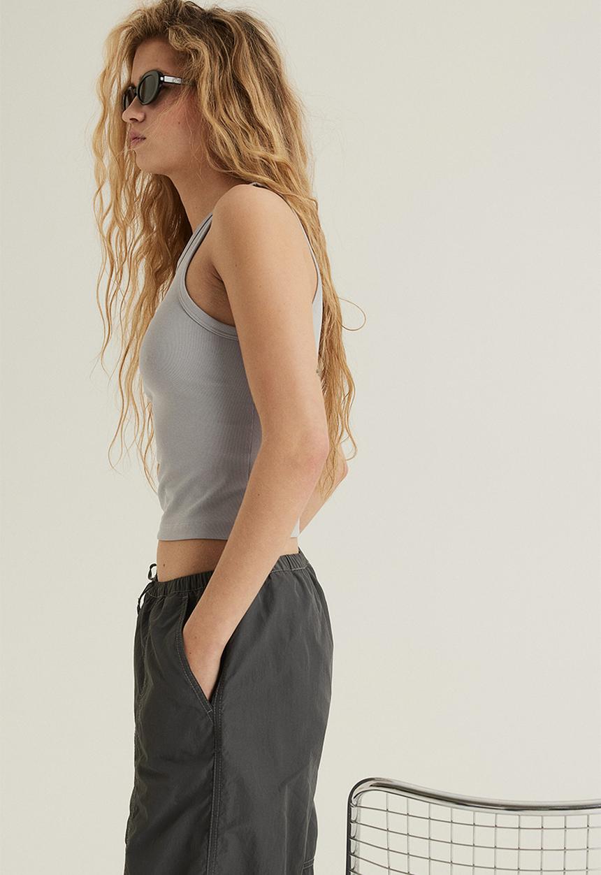 H&M - Ribbed vest top - light grey