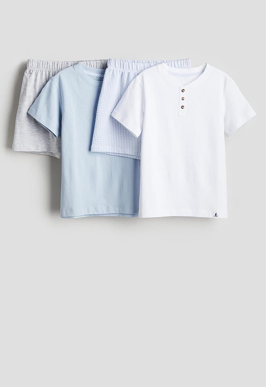 H&M - 2 pack printed pyjamas - light blue sailing boat