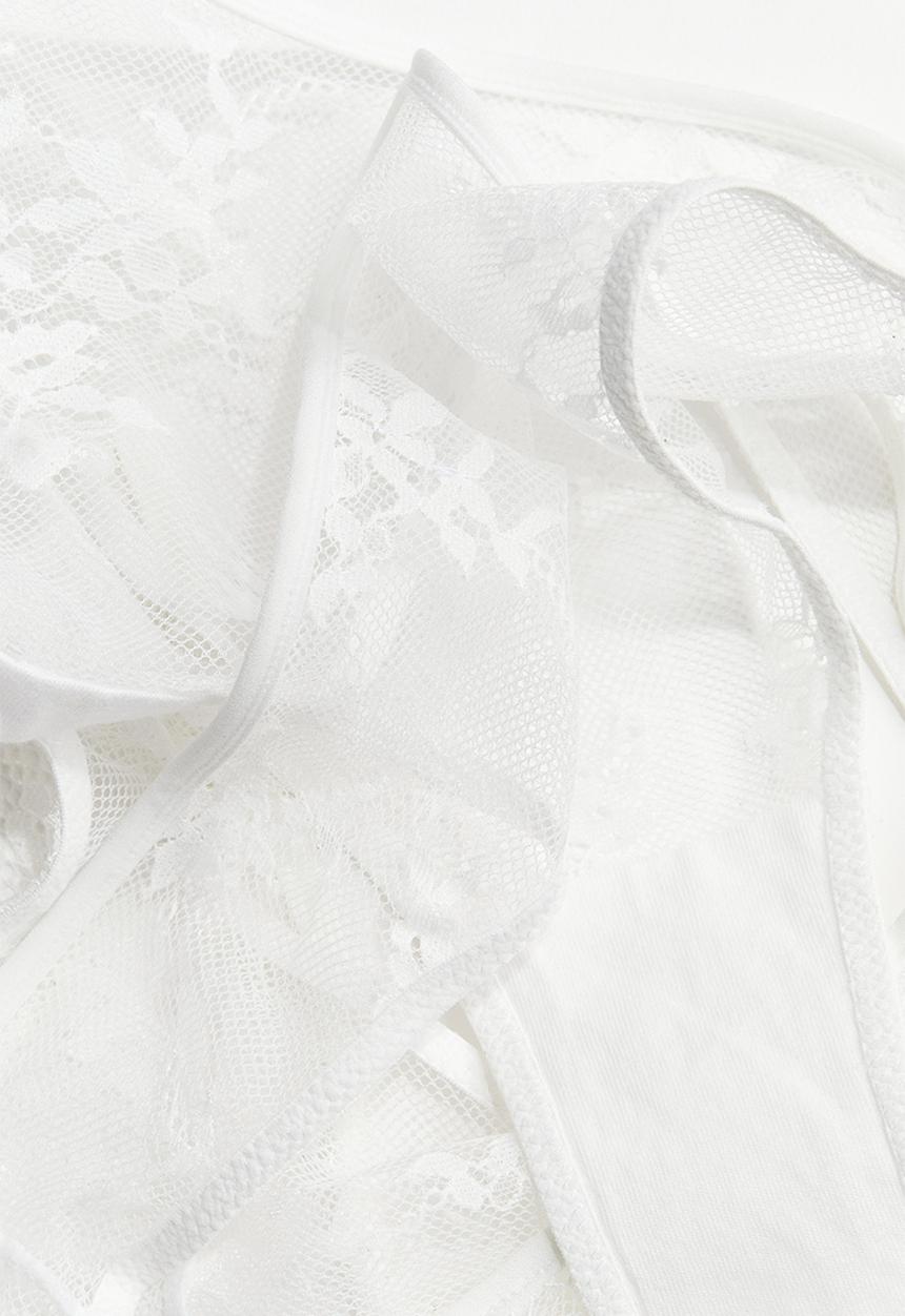 H&M - 2-Pack lace brazilian briefs - white