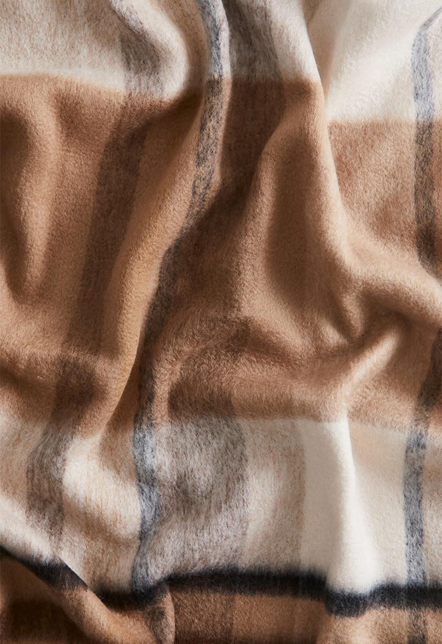 H&M - Patterned blanket - dark beige checked