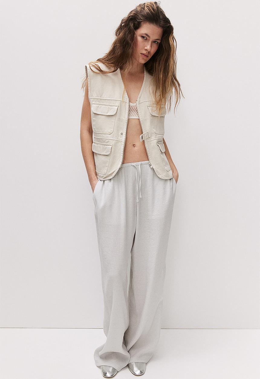 H&M - Crêpe pull-on trousers - light grey
