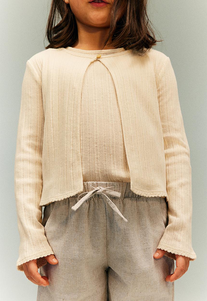 H&M - Wide linen-blend pull-on trousers - ecru