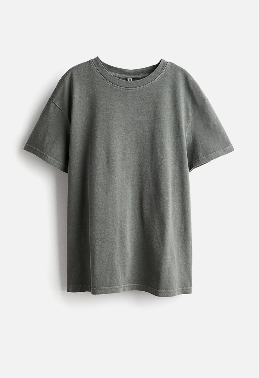 H&M - Oversized T-shirt - dark khaki green