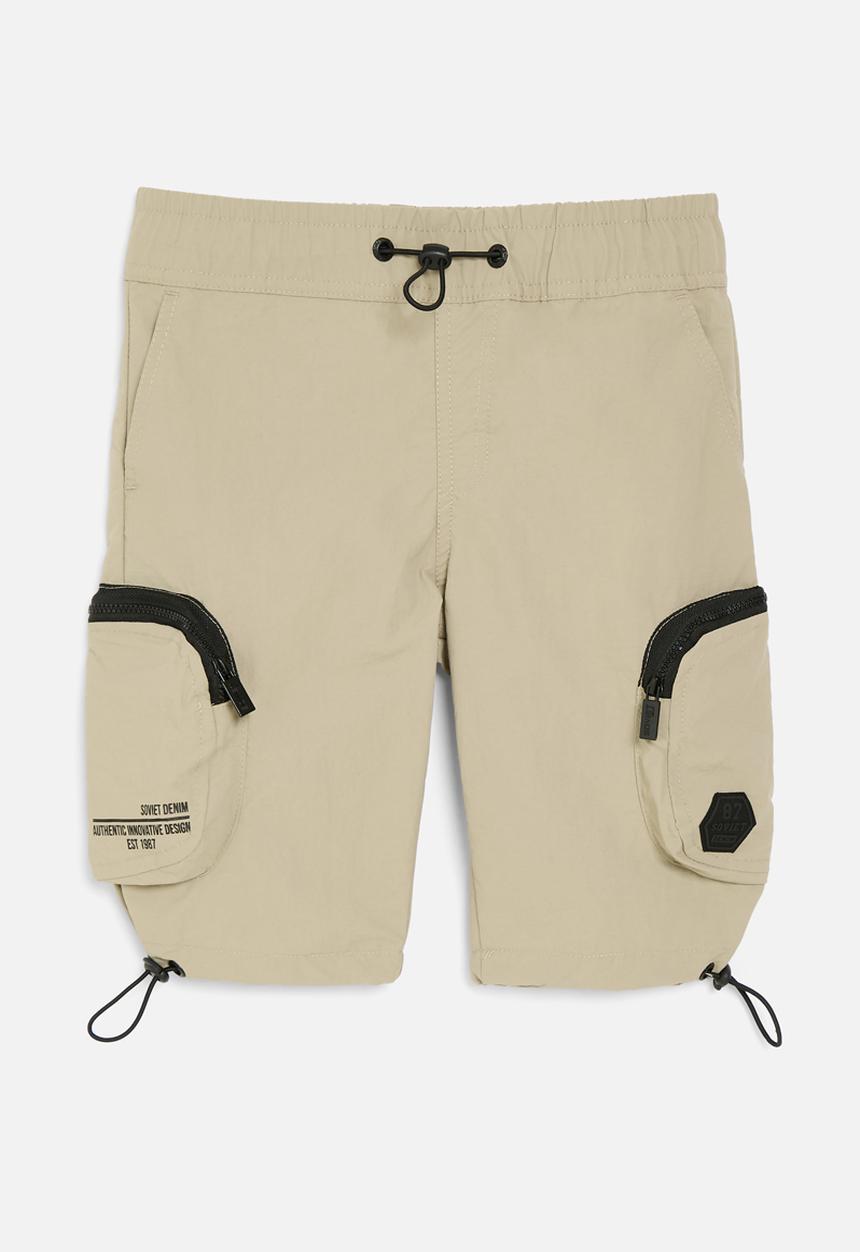 SOVIET - Boys nylon short - stone