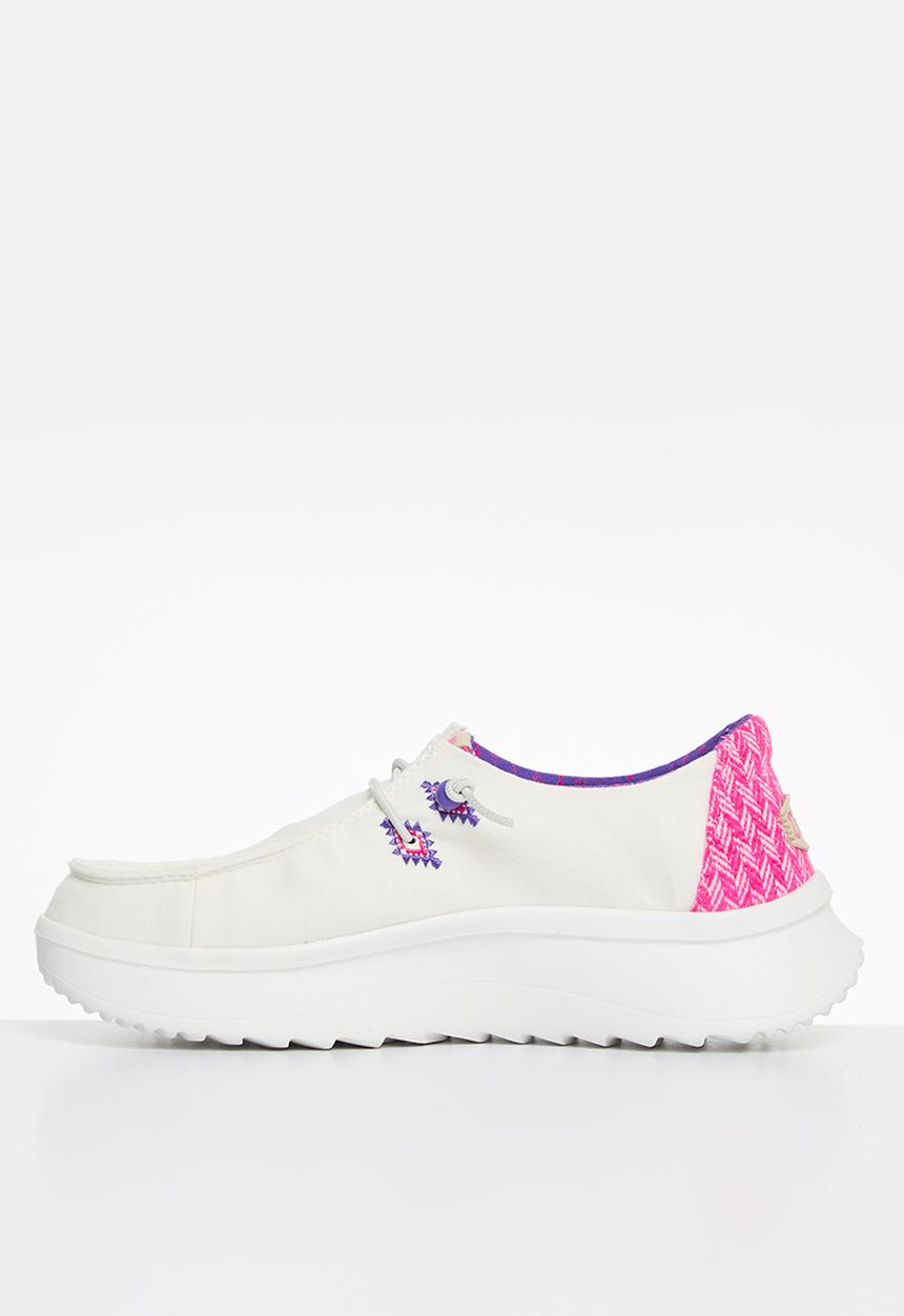 Hey Dude - Wendy Peak Chambray Woven Slip-On - White/Pink