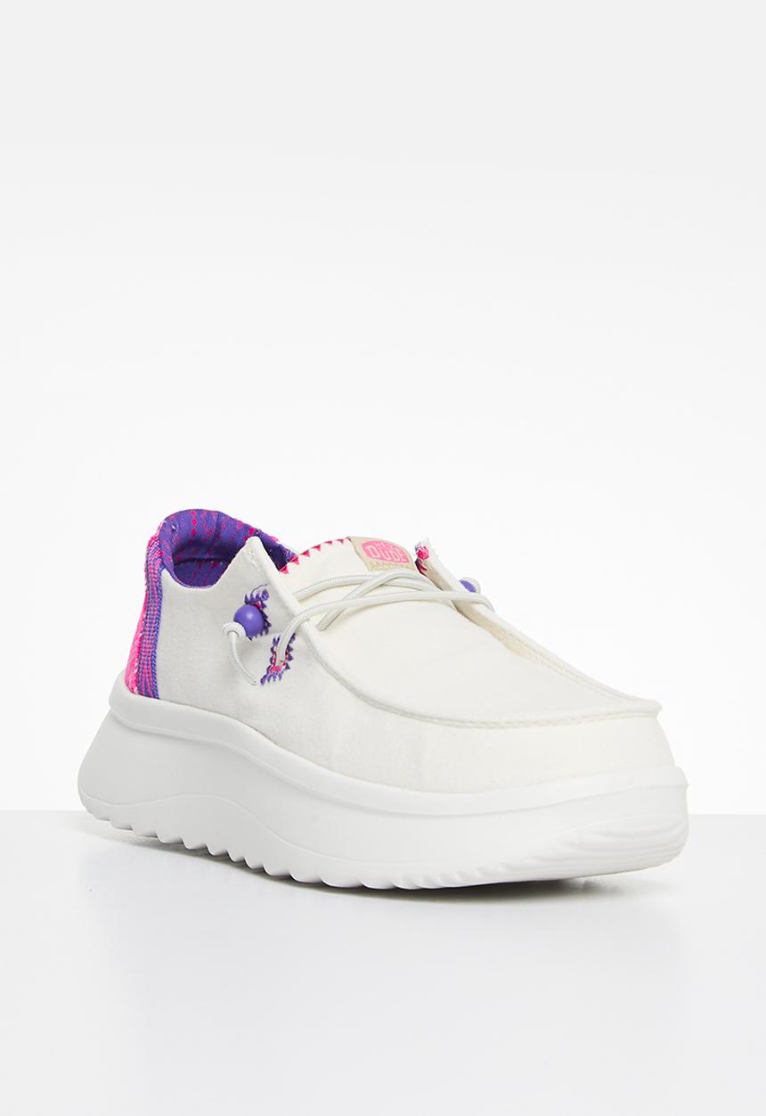 Hey Dude - Wendy Peak Chambray Woven Slip-On - White/Pink