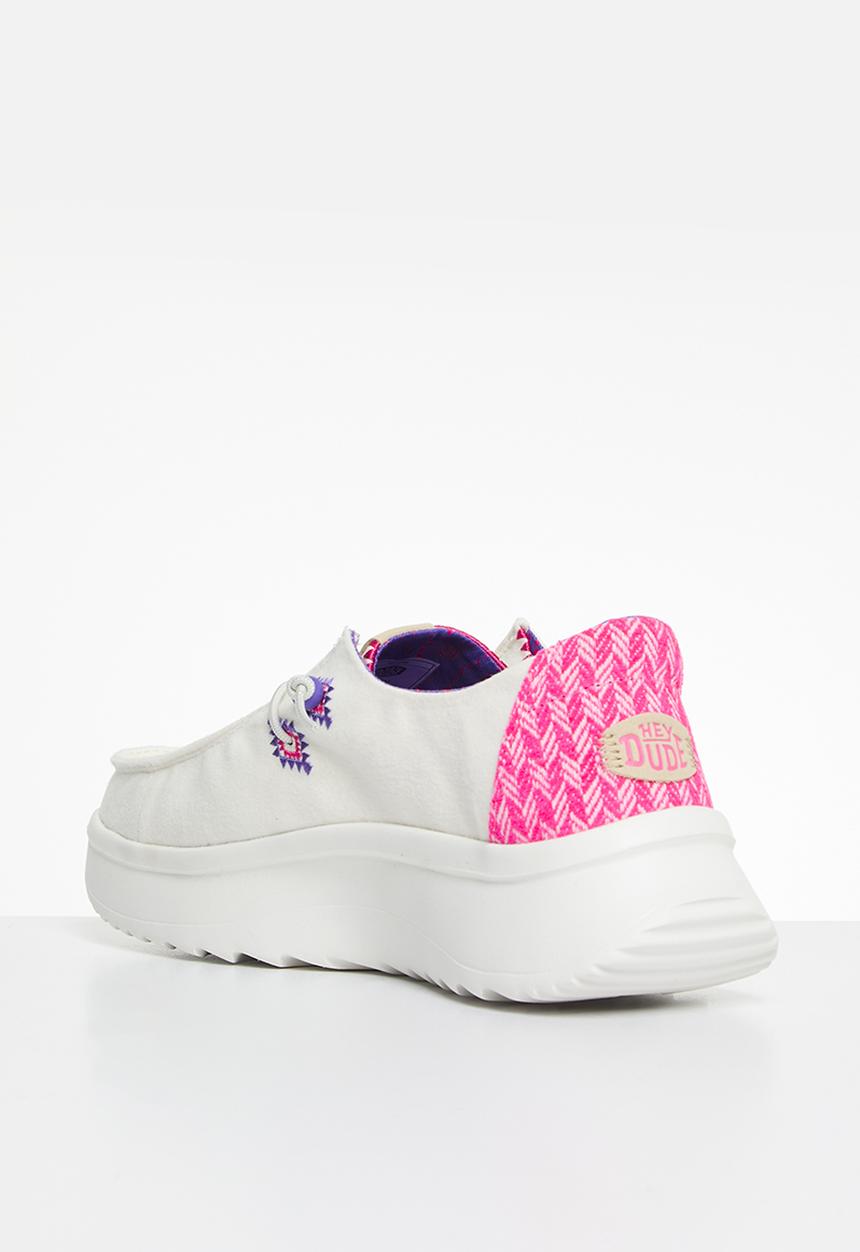 Hey Dude - Wendy Peak Chambray Woven Slip-On - White/Pink