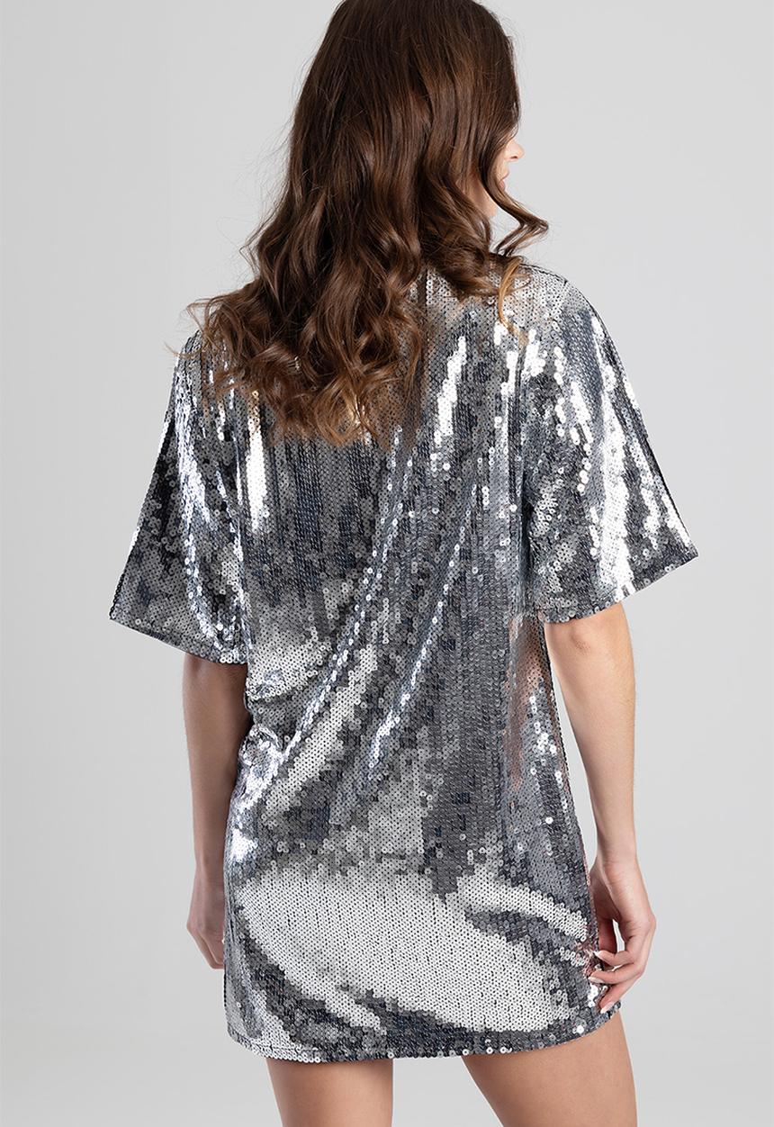 chinese dress ladies Loose Fitting V-Neck Shimmering Maxi Dress main image 1