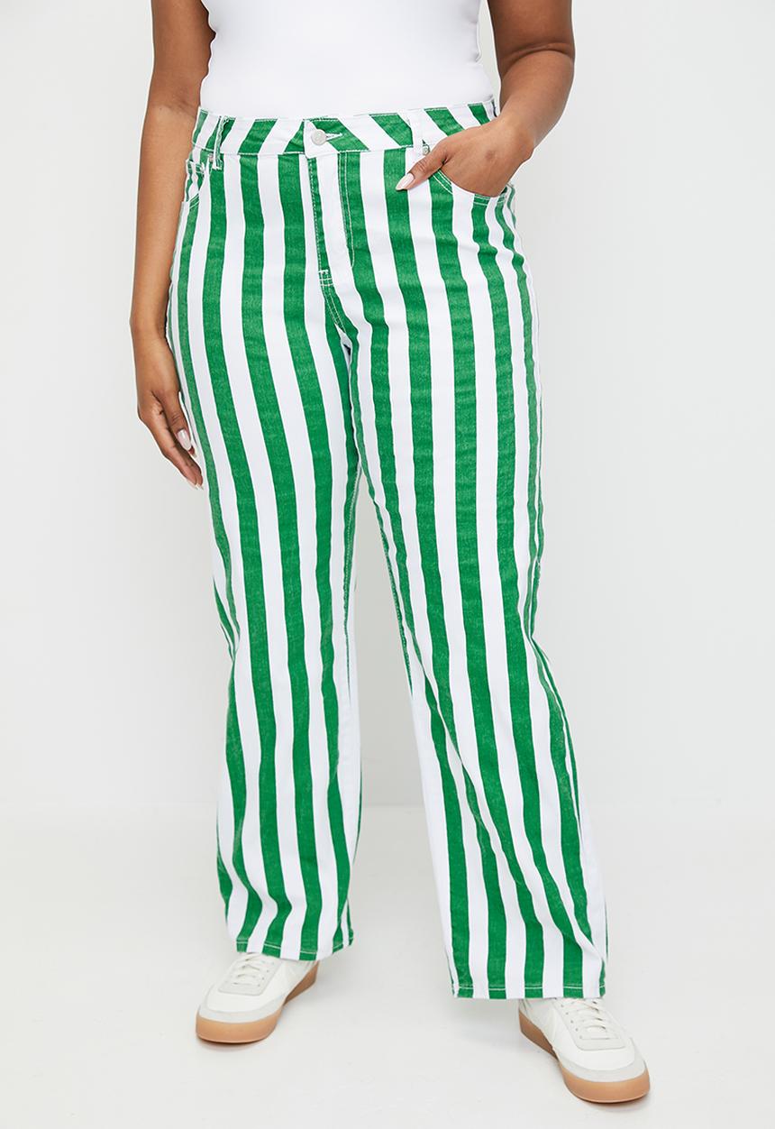 Me&B - Plus Stretch Straight Leg Jeans - Greensstripe
