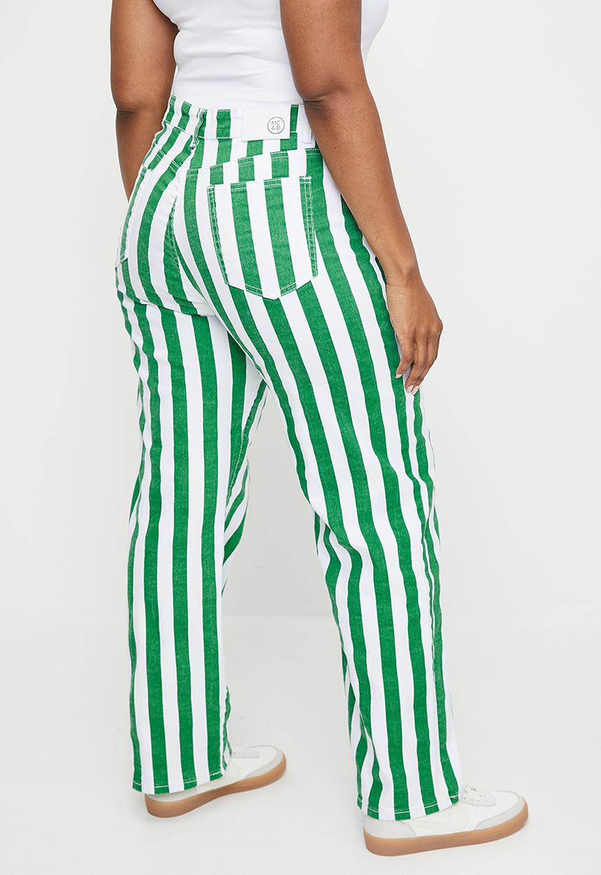 Me&B - Plus Stretch Straight Leg Jeans - Greensstripe