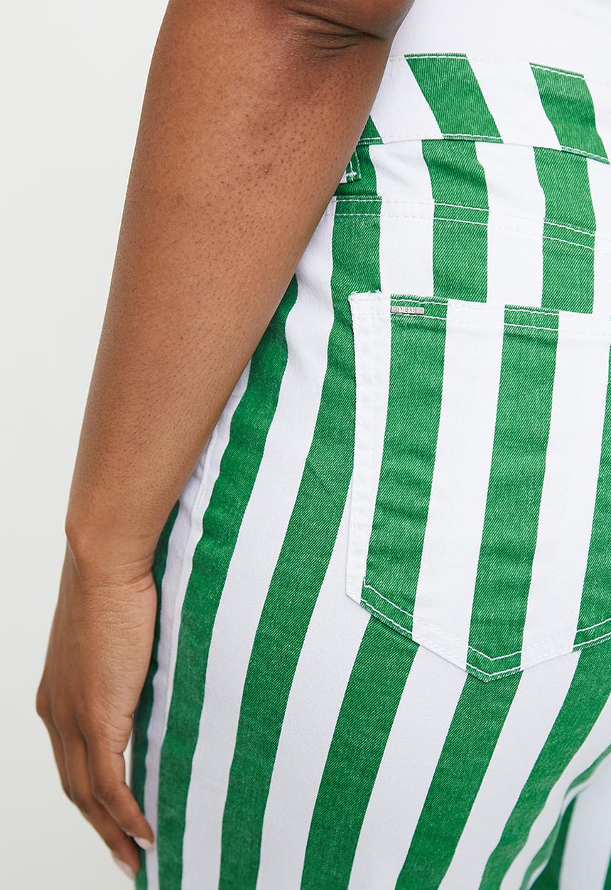 Me&B - Plus Stretch Straight Leg Jeans - Greensstripe