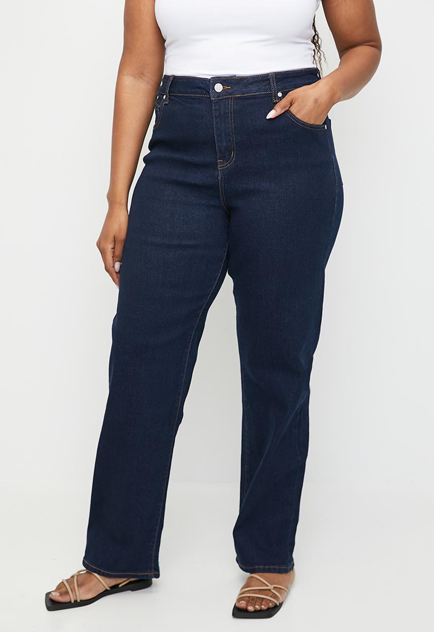 Me&B - Plus Straight Leg Jeans In Dark Wash - Dark Wash